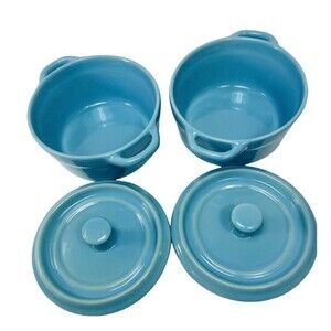 G! Midwest of Cannon Falls 2 Seafoam Blue Mini Casserole Single Serve Dishes